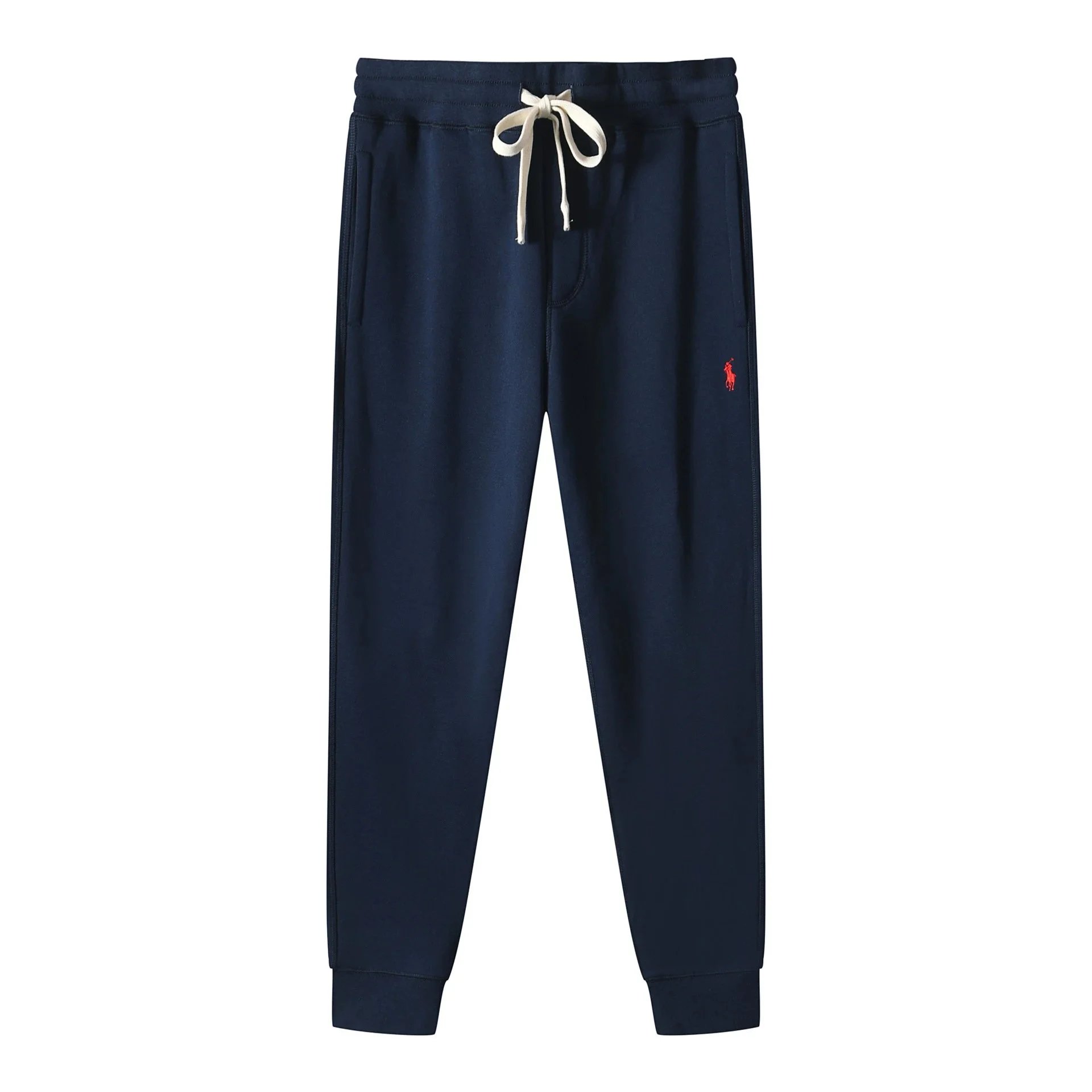 Pants in navy blue and red