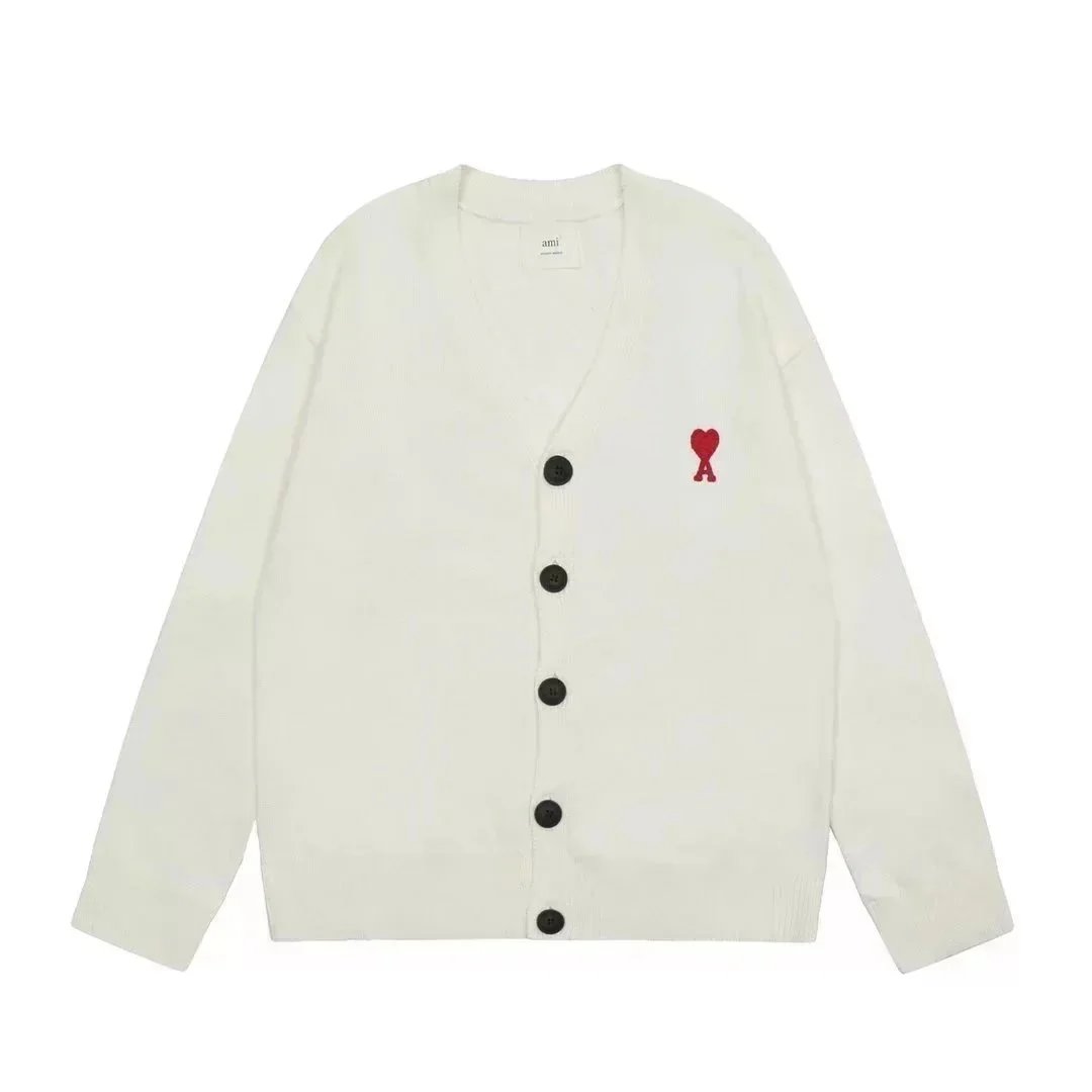 Ami Paris Heart Logo Navy Cardigan - 9