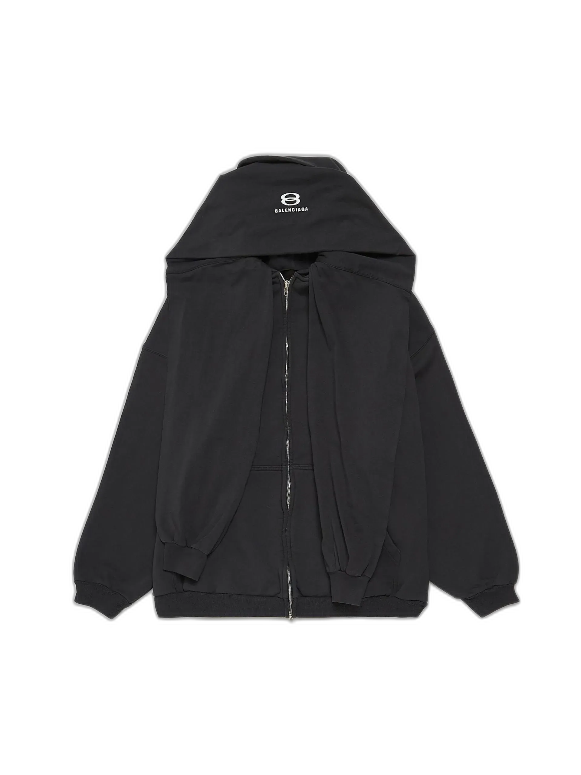 Balenciaga Black Incognito Double Hood Zip Hoodie