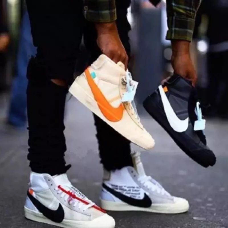 耐克OFFWhite OW Blazer20联名男鞋彩虹NIKE黑黄限定开拓者板鞋彩色女鞋Ja