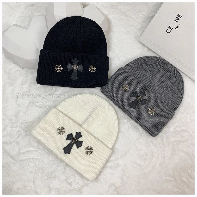 Autumn Winter Knit Beanie with Rabbit Fur photo 7
