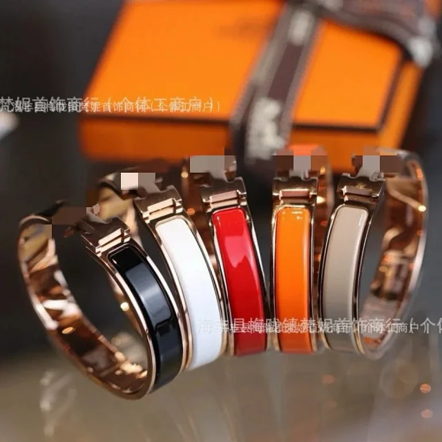 Hermès Jewelry H-Link Enamel Bangle Bracelet product detail image 6