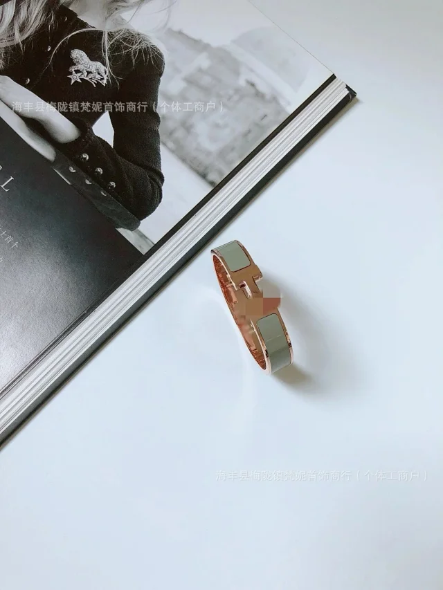 Hermès Jewelry H-Link Enamel Bangle Bracelet product detail image 5
