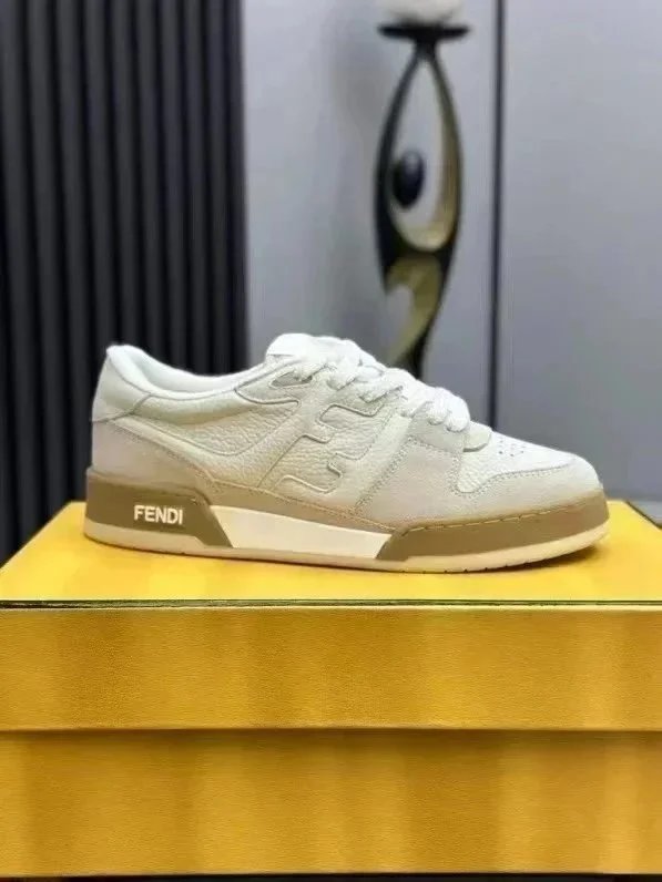 FENDI Suede Vitello Match Low Top Sneakers