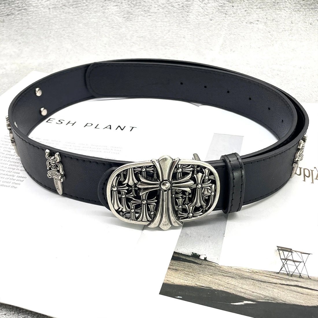 CH Vine Rivet Embossed Pants Belt Retro Belt WhatsApp:+86 19500174185