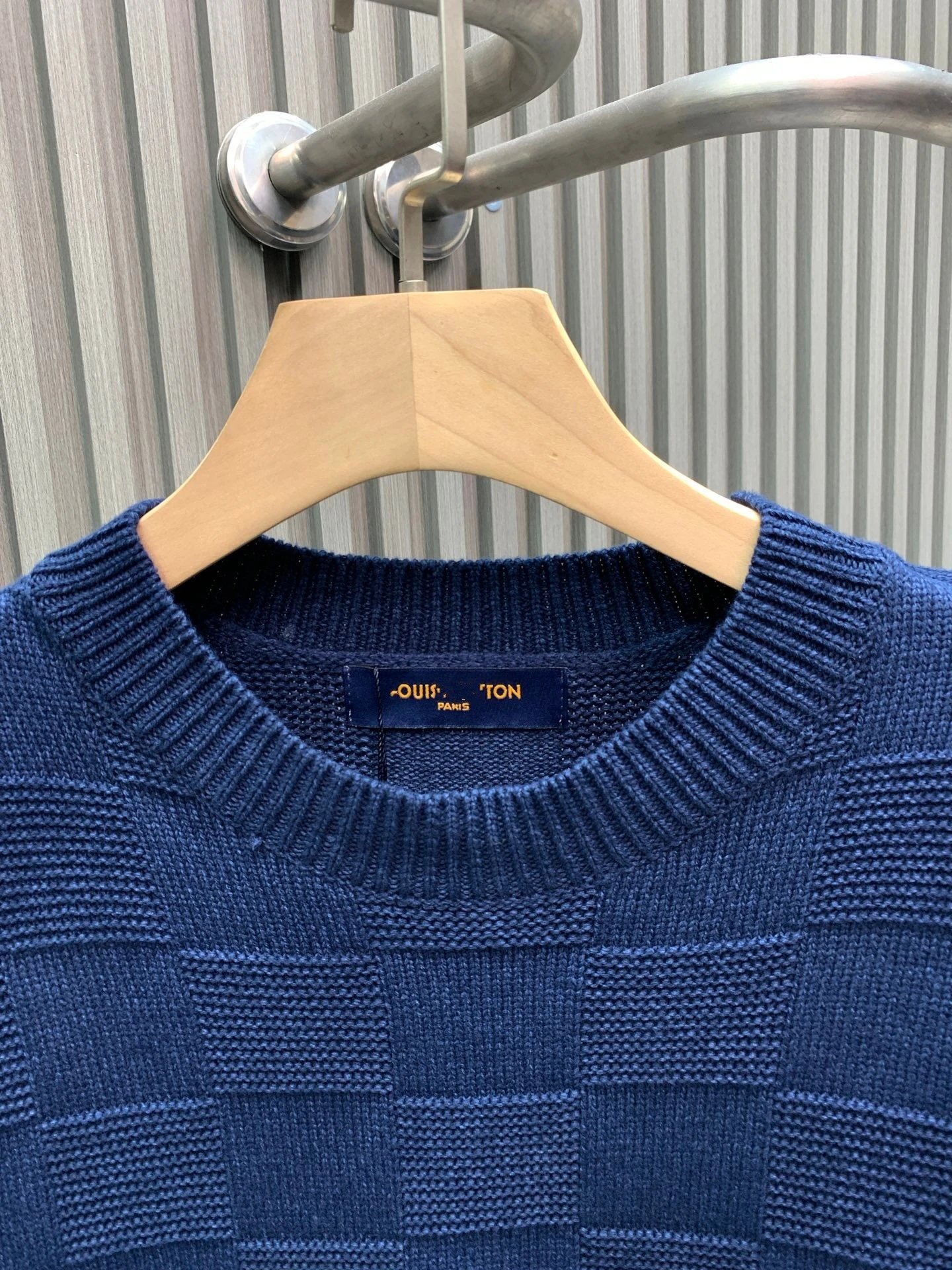 Checked Embroidered Wool Sweater photo 8