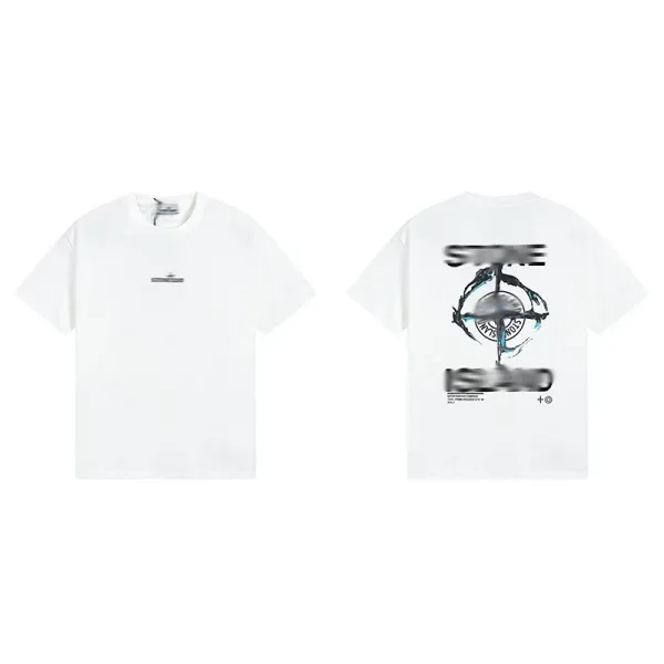 Stone Island Graphic Print White T-Shirt - 1
