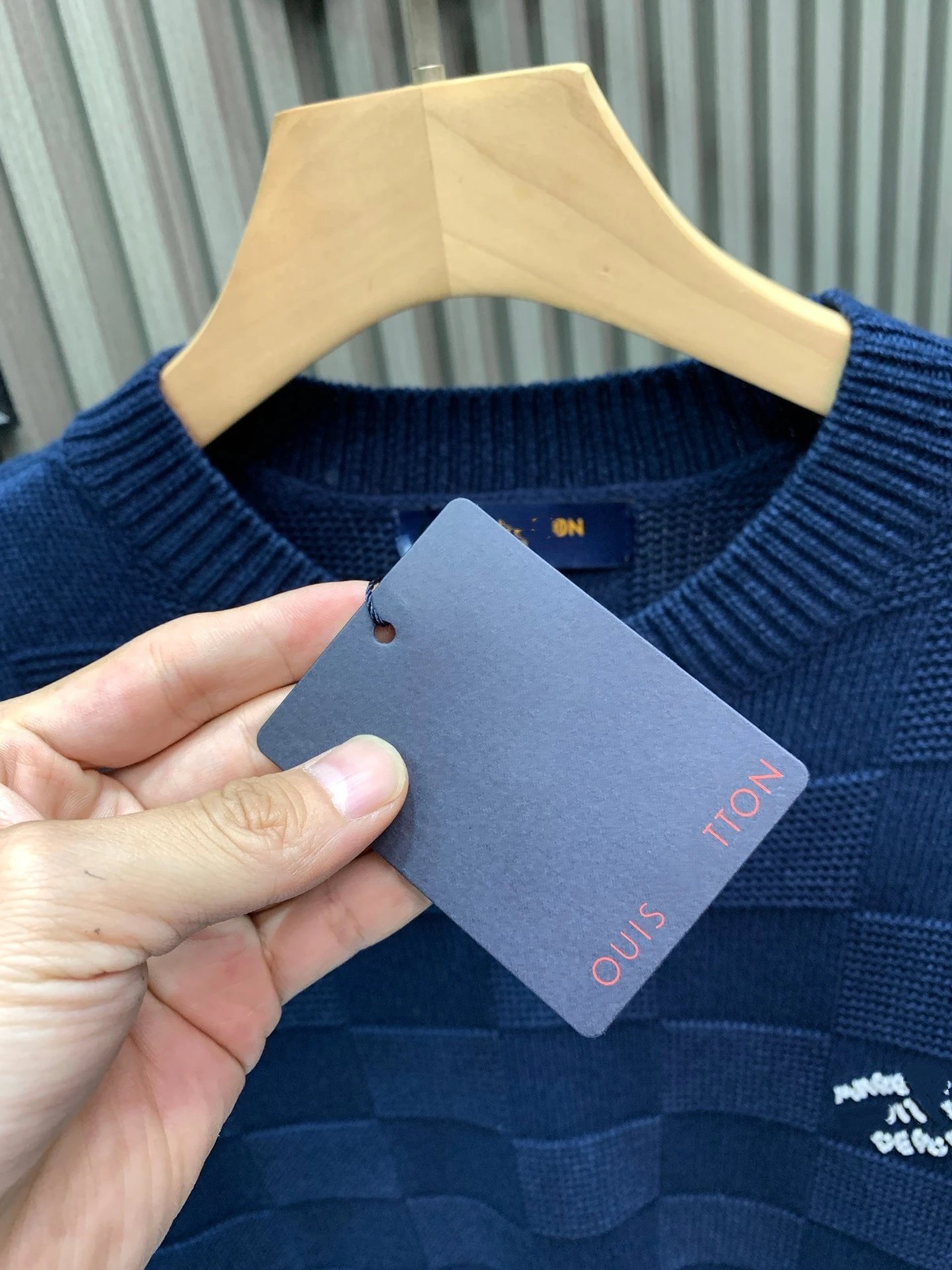 Checked Embroidered Wool Sweater photo 6