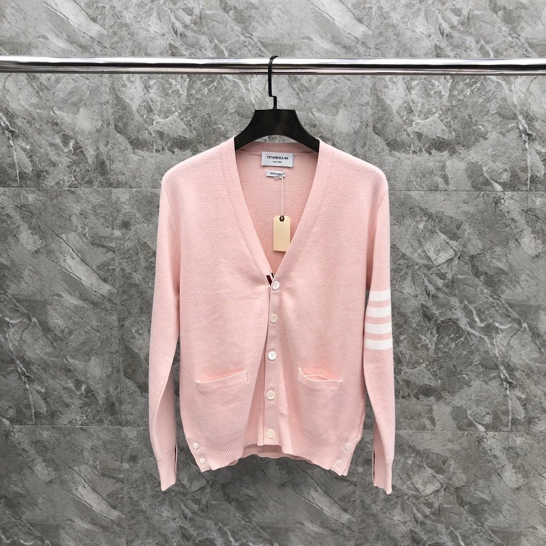 V-Neck Cardigan Color-Block Long Sleeve Unisex photo 3