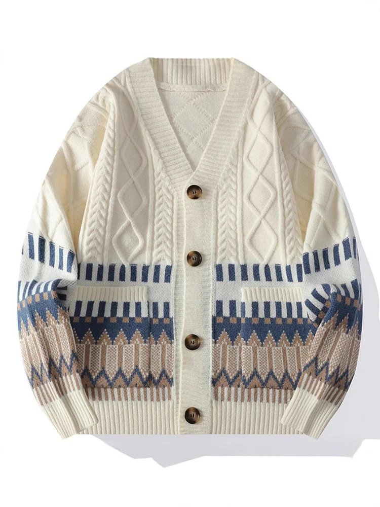 Ethnic Pattern V-Neck Knit Sweater photo 2