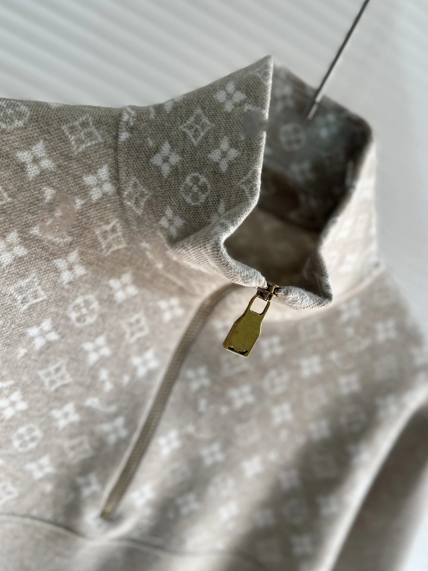 Monogram High Neck Knit Long Sleeve Top photo 4