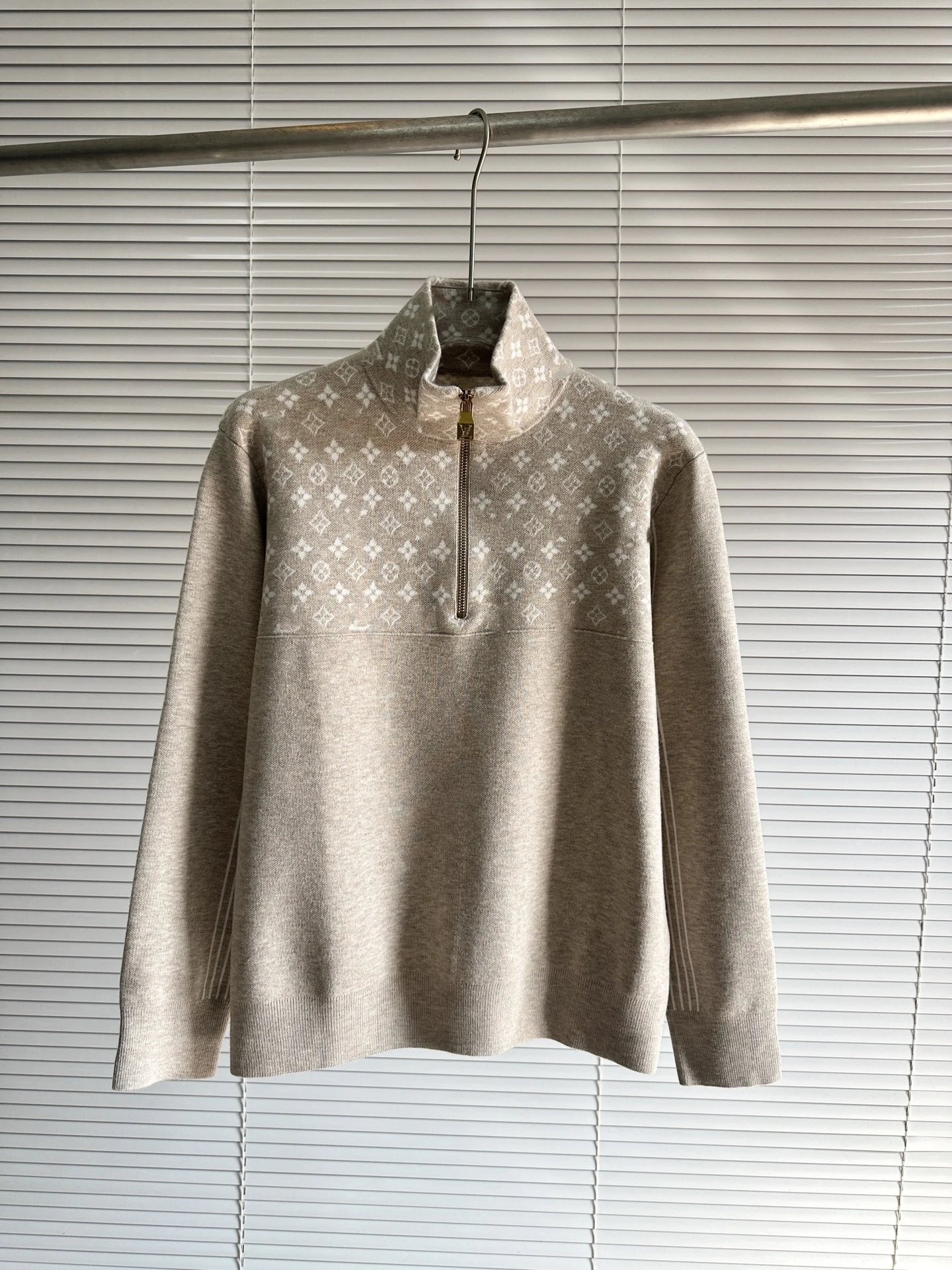 Monogram High Neck Knit Long Sleeve Top photo 2