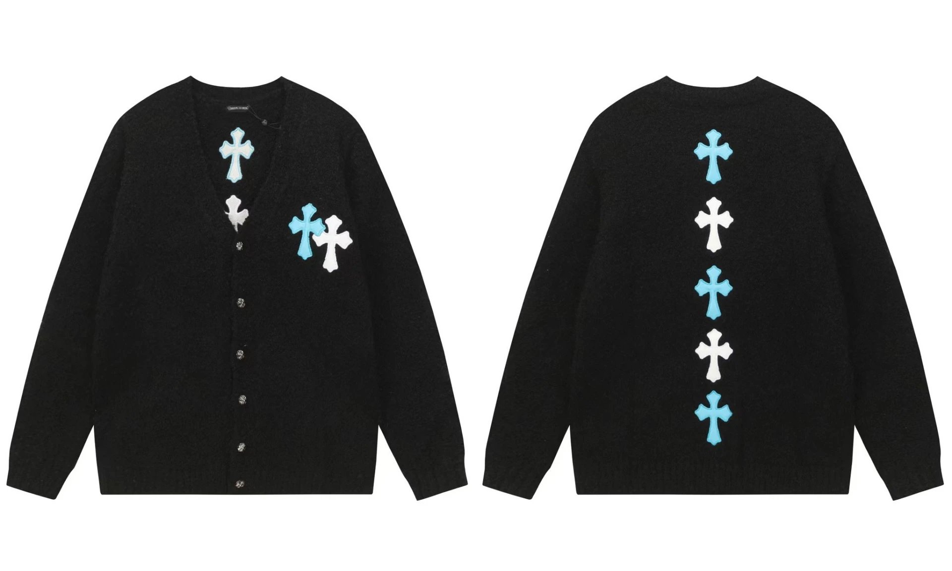 Horse and Cross Embroidery Sweater photo 2