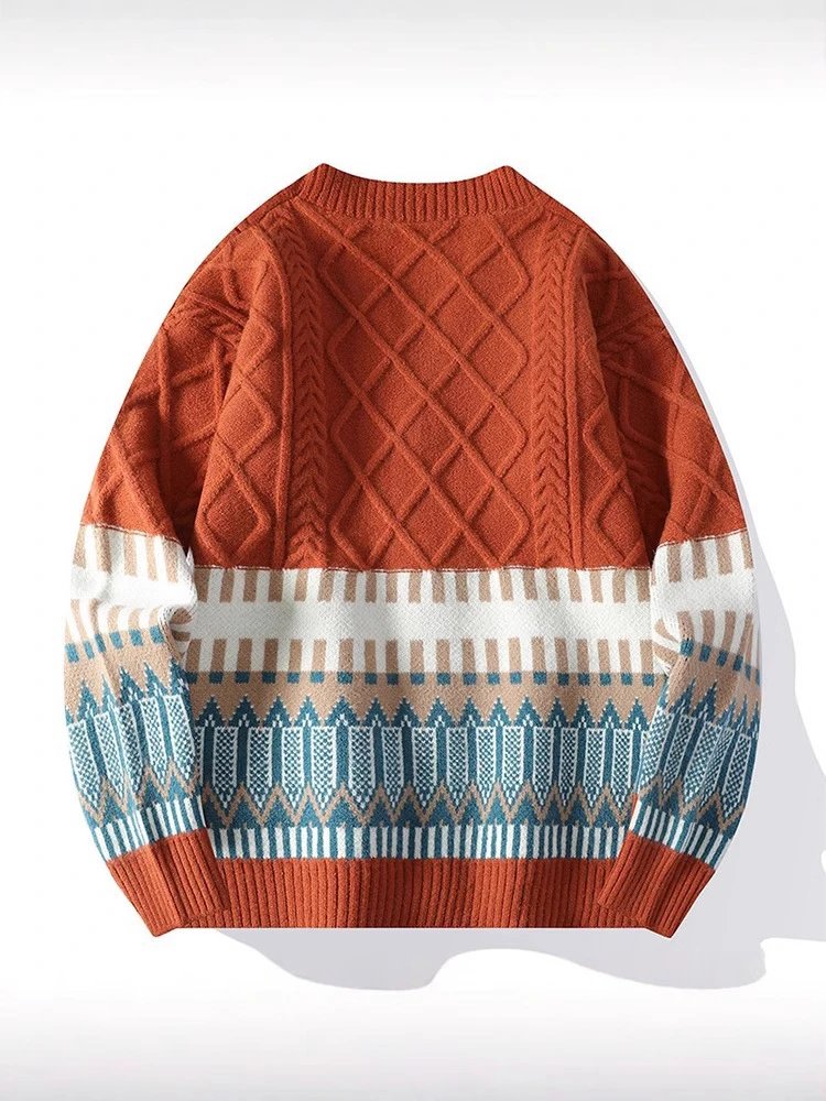 Ethnic Pattern V-Neck Knit Sweater photo 7