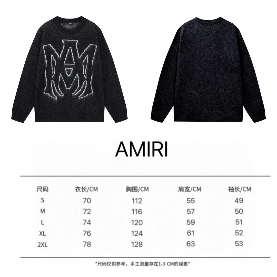 AMI Letter Crew Neck Knit Sweater photo 4