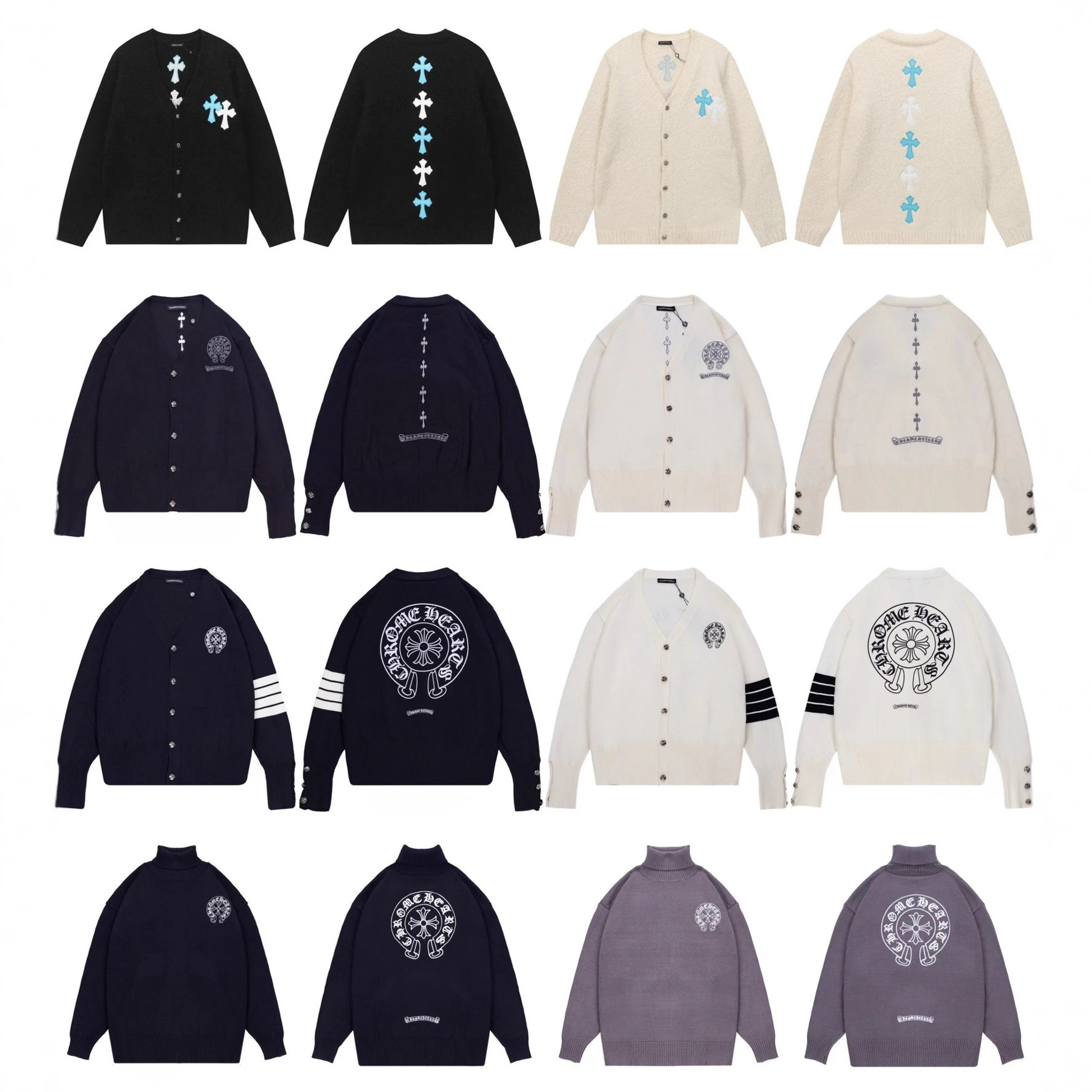 Horse and Cross Embroidery Sweater