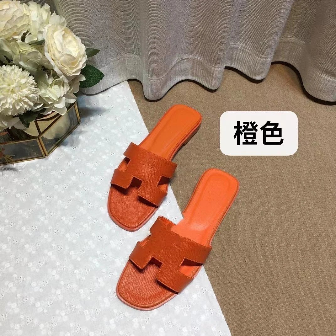 Hermès Oran Slide Sandals Blue Leather Slippers product detail 21 in Litbuy spreadsheet finds