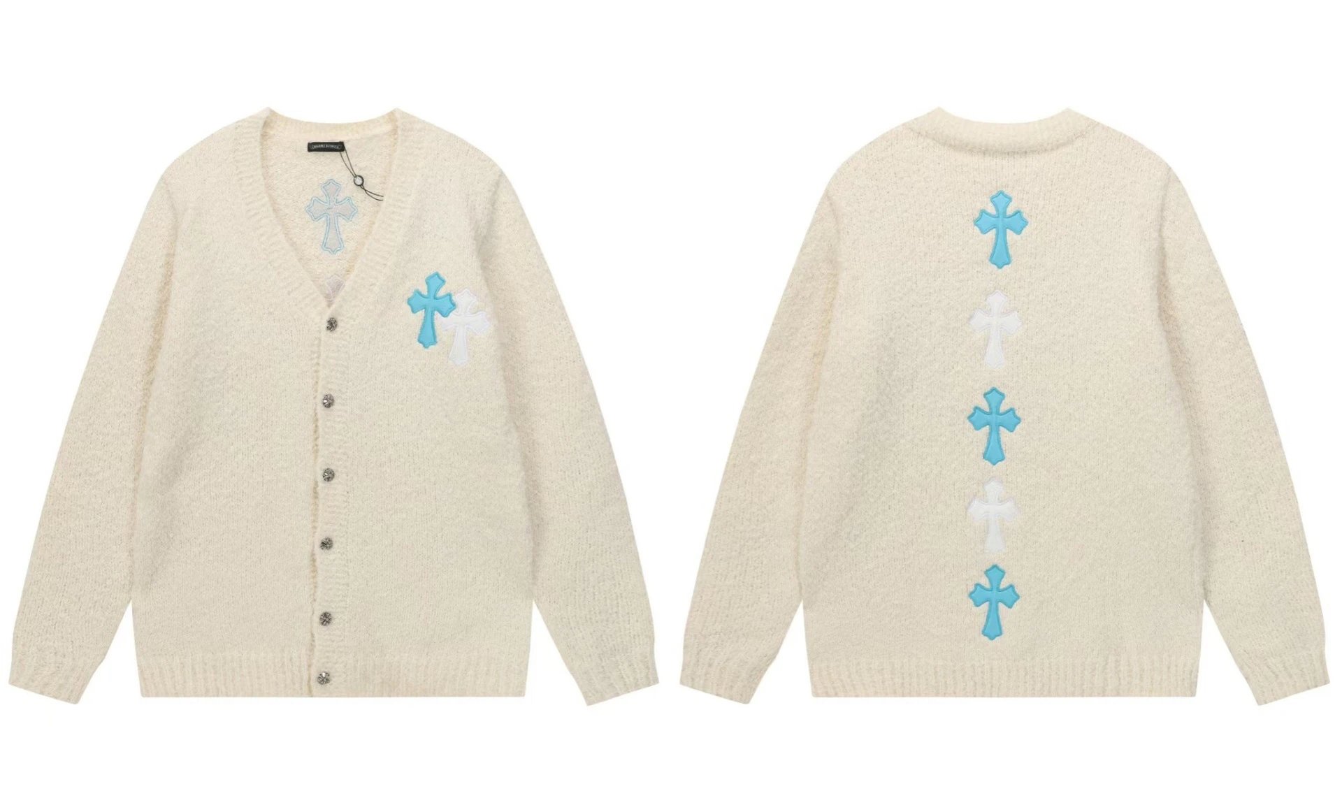Horse and Cross Embroidery Sweater photo 3