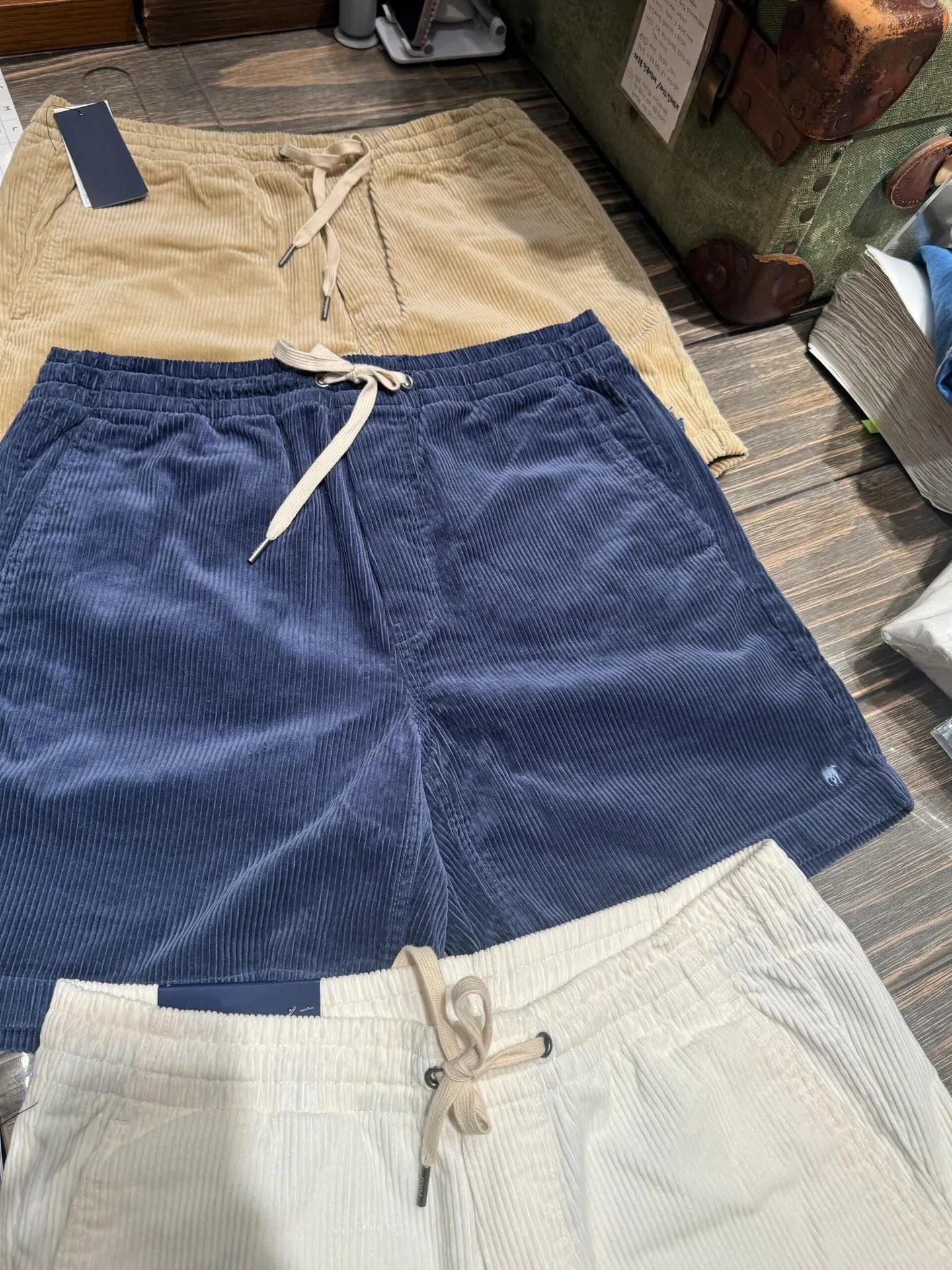 Needles Corduroy Drawstring Shorts Beige Shorts - 23