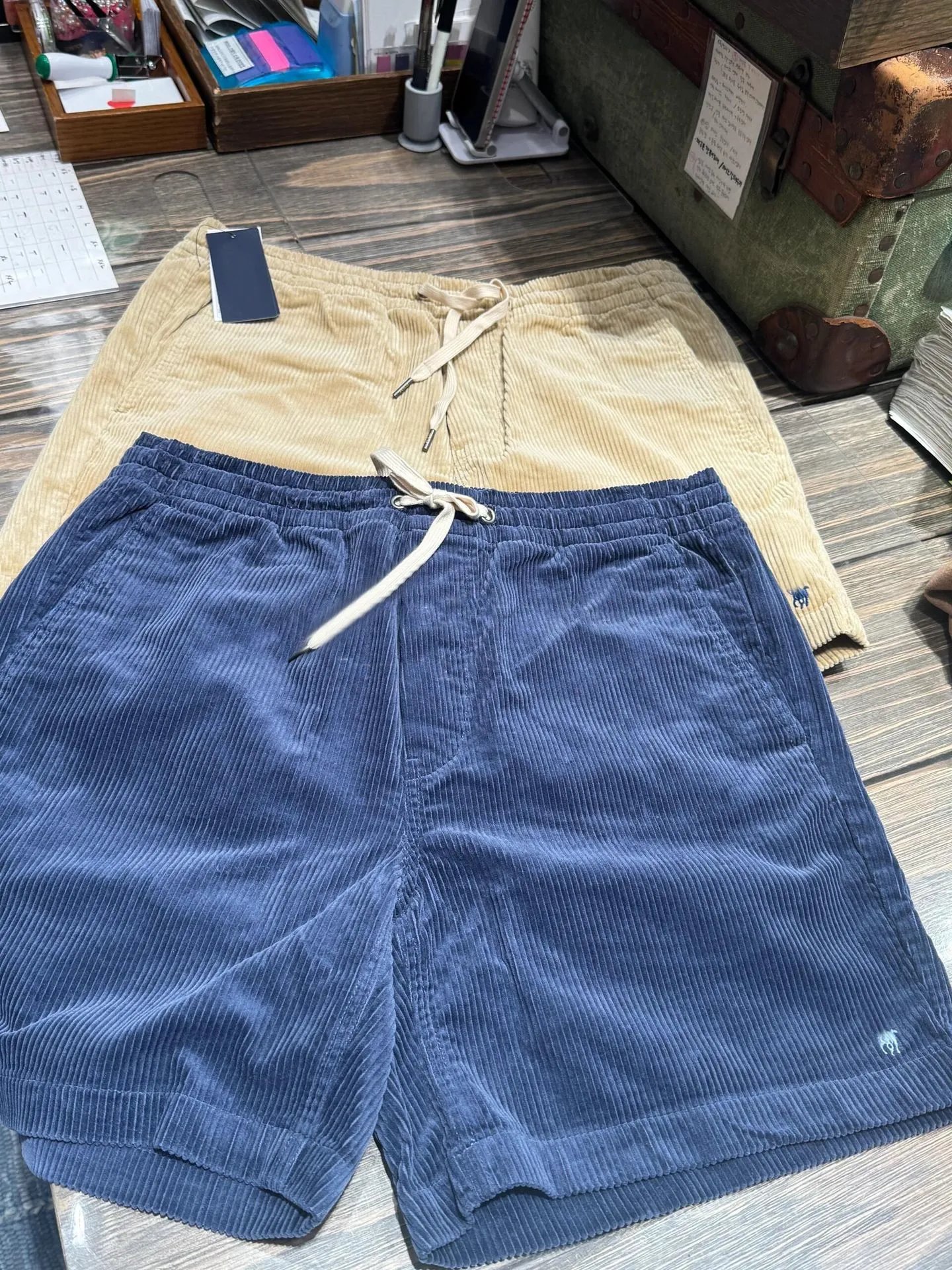 Needles Corduroy Drawstring Shorts Beige Shorts - 41