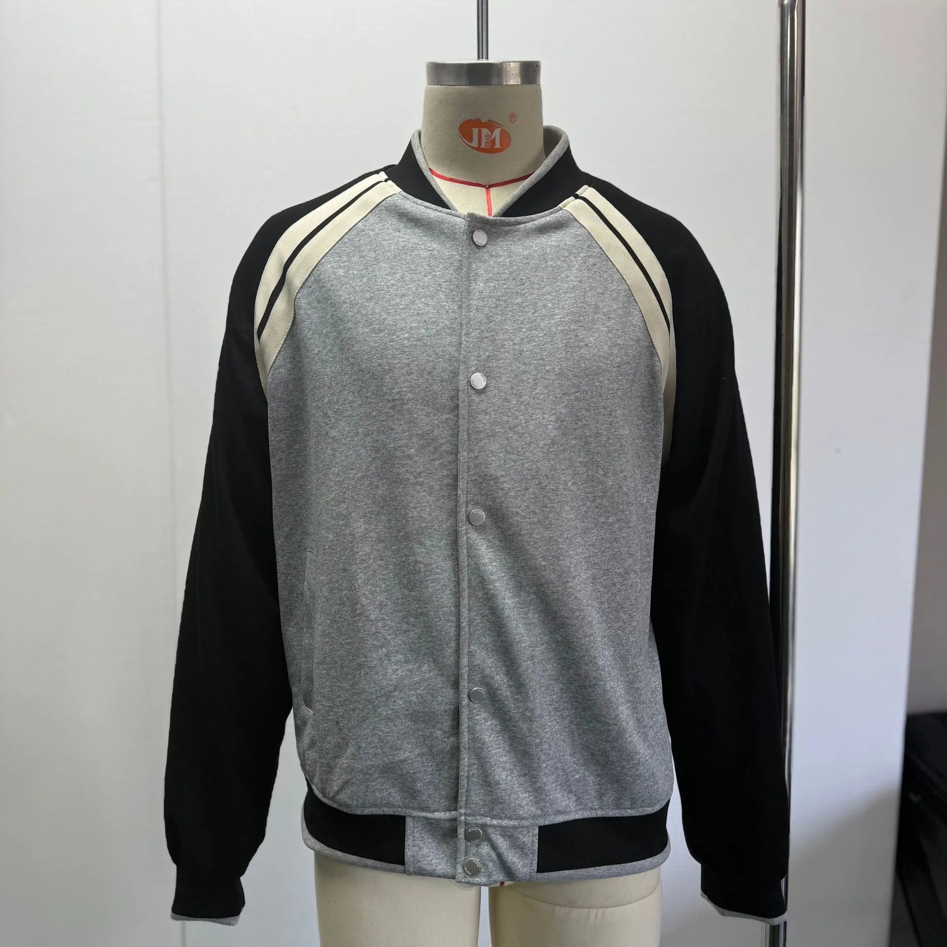 Letter Print Color Block Jacket photo 6