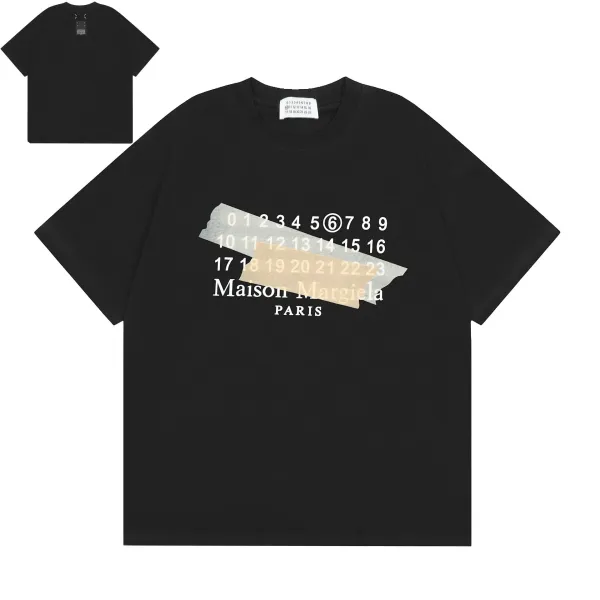 Maison Margiela Numbered Tape Print Black T-Shirt - 1