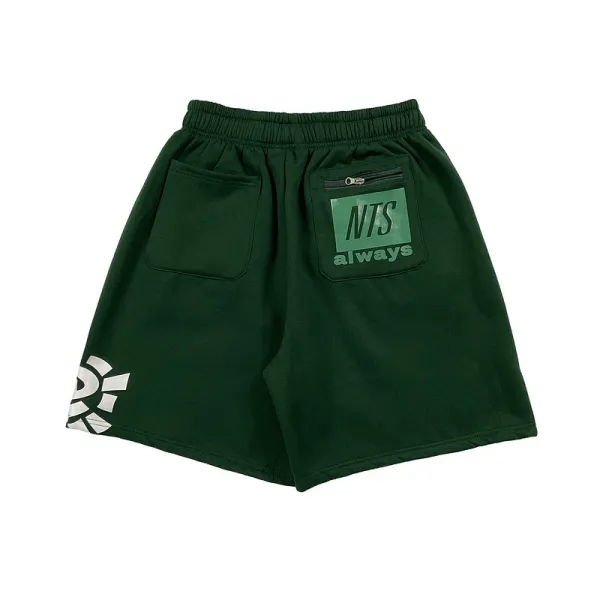 Design Graphic Print Black Sweat Shorts - 36