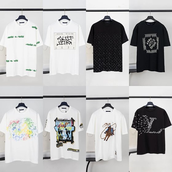 Letter Rhinestone Logo Print Casual Loose Fit Couple Short Sleeve T-Shirt