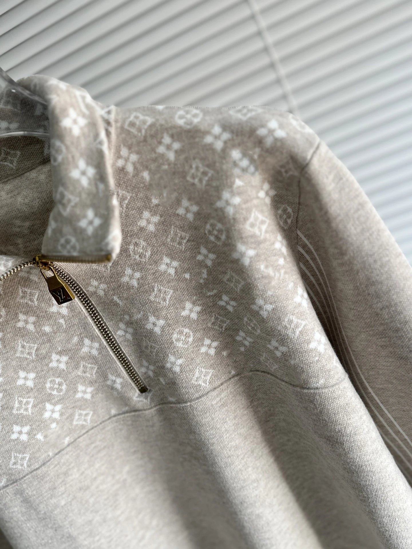 Monogram High Neck Knit Long Sleeve Top photo 6