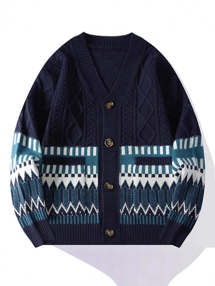 Ethnic Pattern V-Neck Knit Sweater photo 3