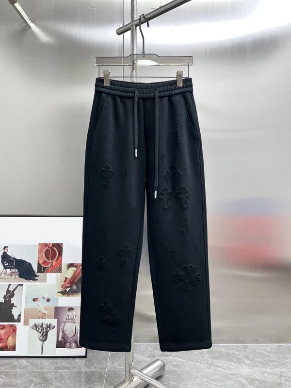 Ripped Embroidered Wide-Leg Pants photo 2