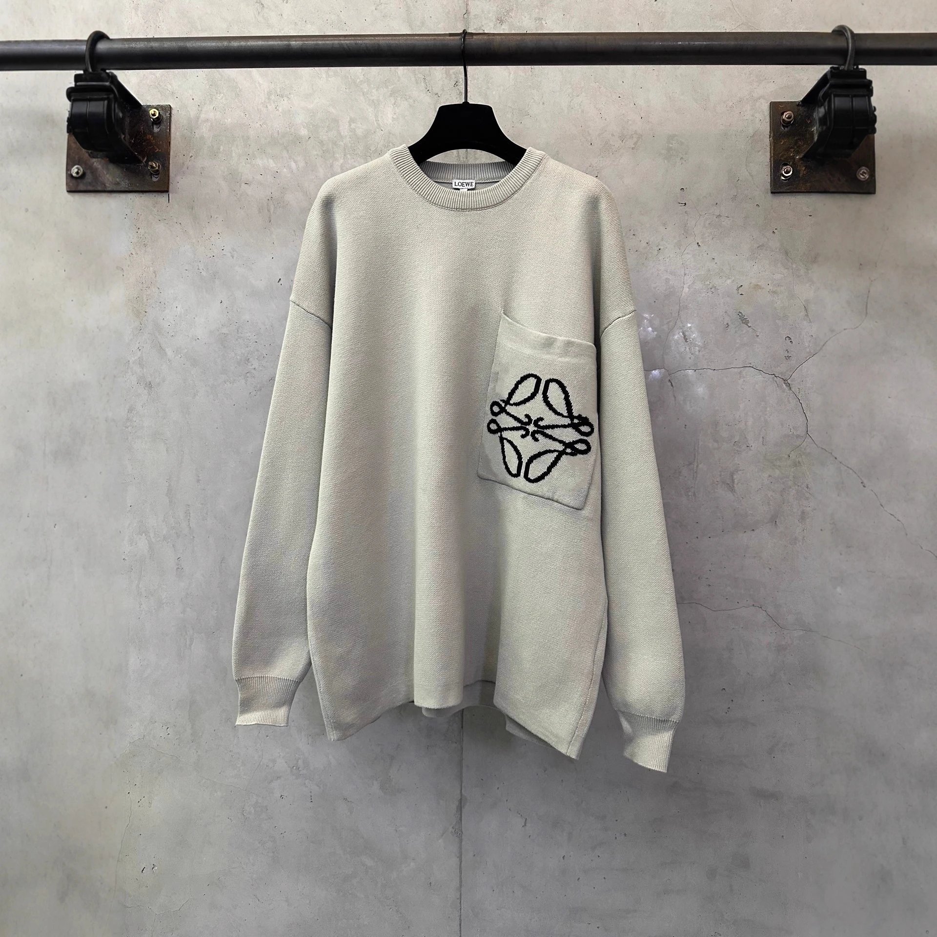 Classic Embroidered Pocket Crewneck Sweater T-Shirt Unisex