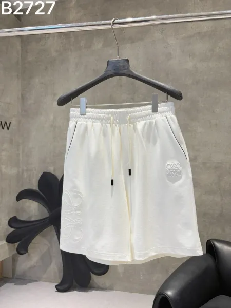 Loewe Anagram Embroidered Shorts White - 1
