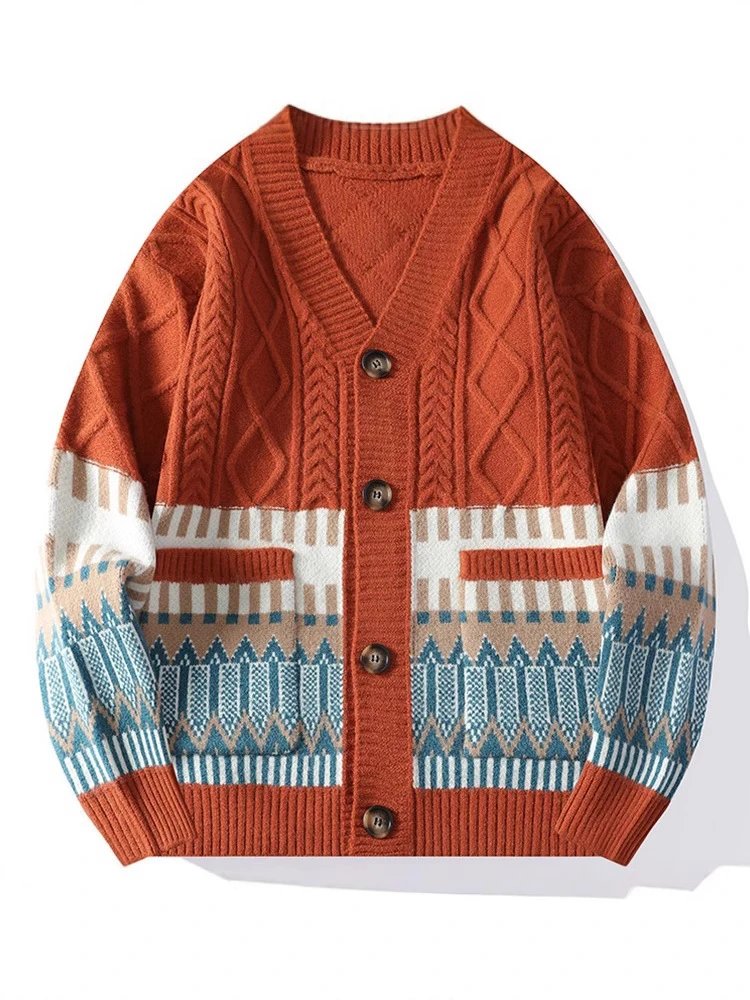Ethnic Pattern V-Neck Knit Sweater photo 4