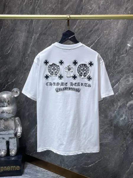 Chrome Hearts Embroidered Cross Motif White T-Shirt - 1