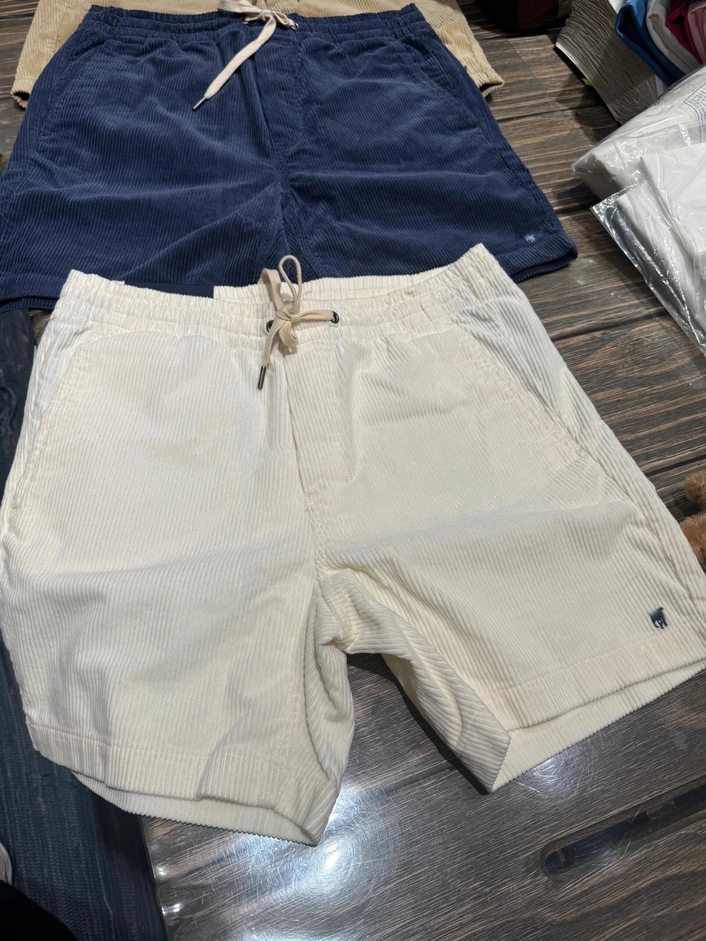 Needles Corduroy Drawstring Shorts Beige Shorts - 6