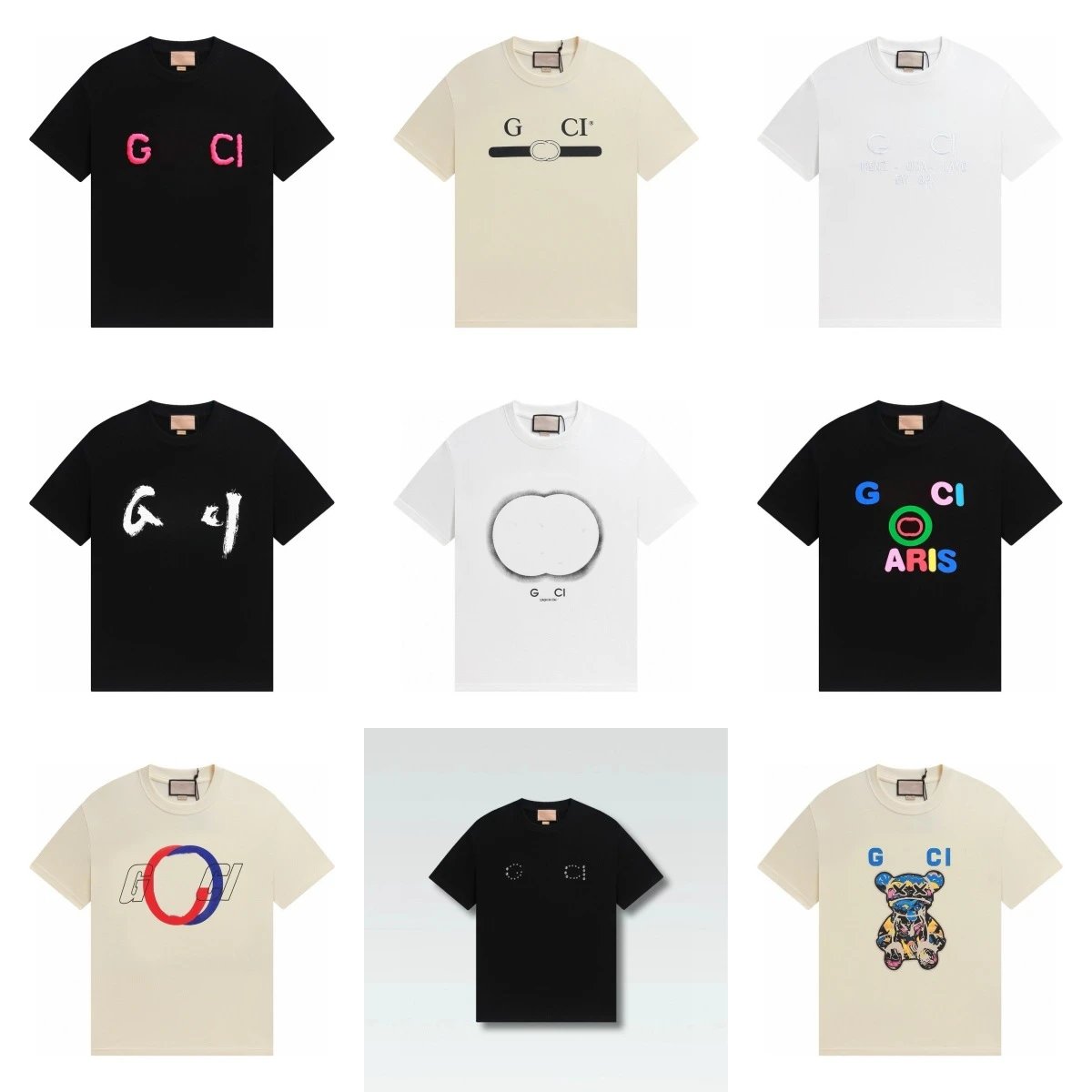 Gucci Embroidered Print Short Sleeve T-Shirt