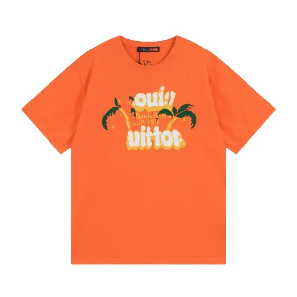 Louis Vuitton Palm Tree Graphic T-Shirt Orange - 1