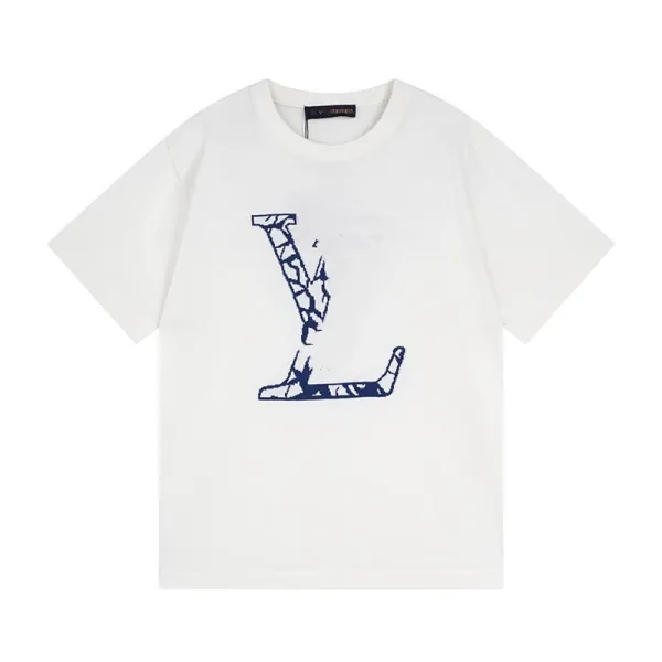 Louis Vuitton Cracked Monogram LV Print White T-Shirt - 1