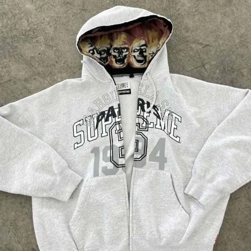 Zip Cardigan Hoodie with English Print photo 5