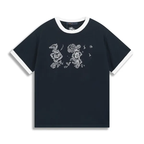 Design Juis Uittc Patterned Knit Polo Navy Tops.polo - 15