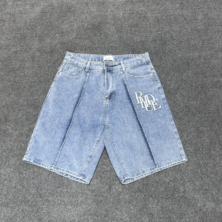 Oversized Washed Denim Shorts photo 7
