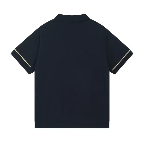 Design Juis Uittc Patterned Knit Polo Navy Tops.polo - 23