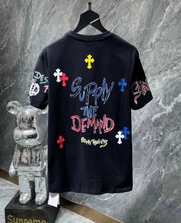 Chrome Hearts Embroidered Cross Motif Black T-Shirt - 22