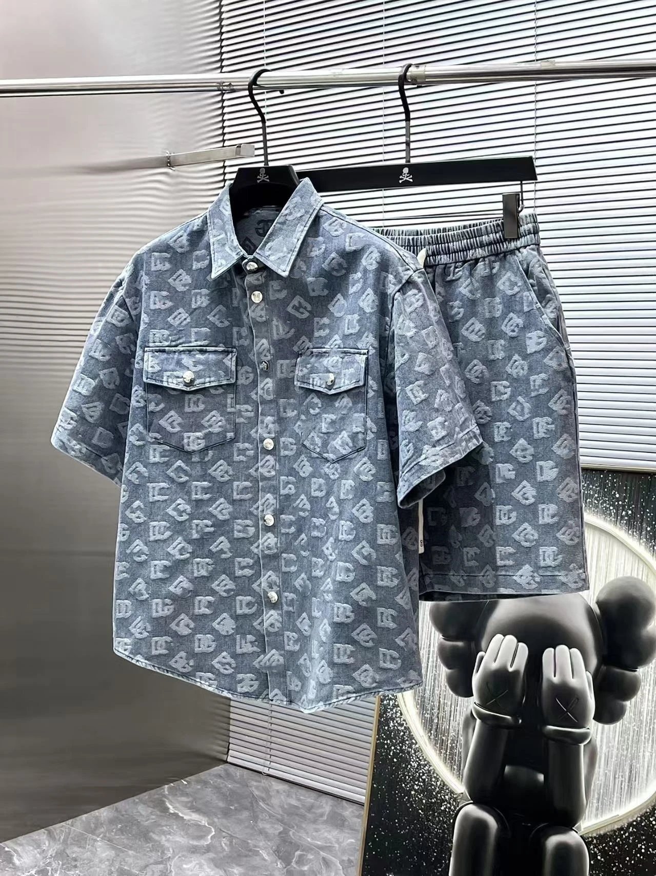 Denim Shorts and Shirt Set photo 5