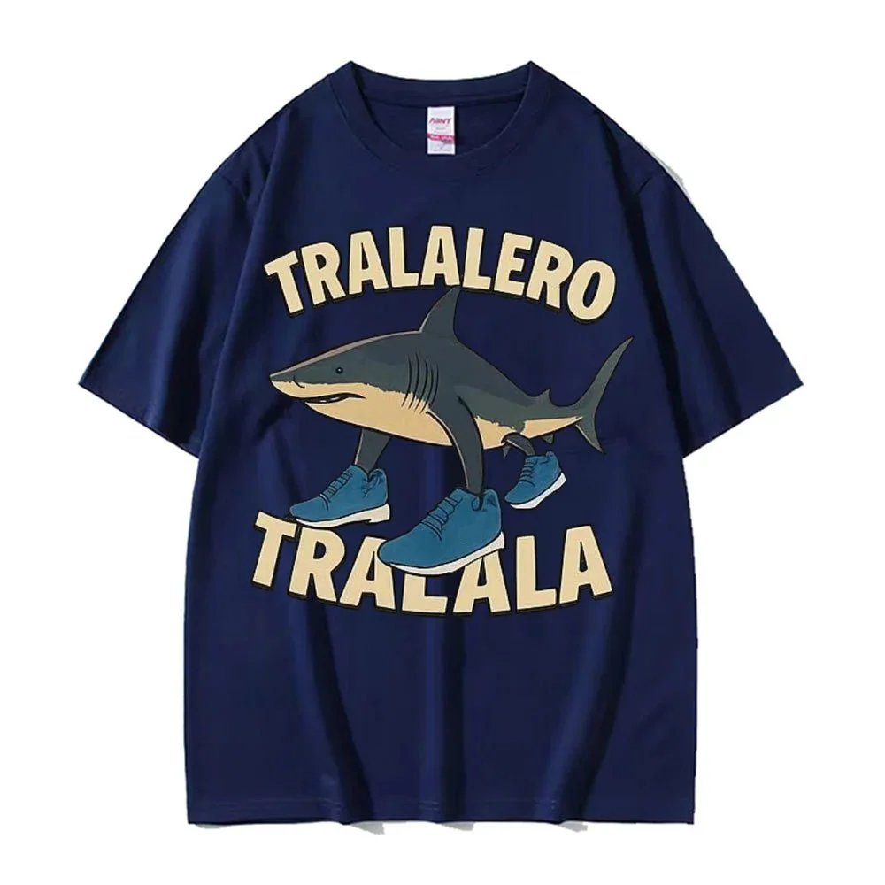 Funny Running Shark Meme T-Shirt photo 3