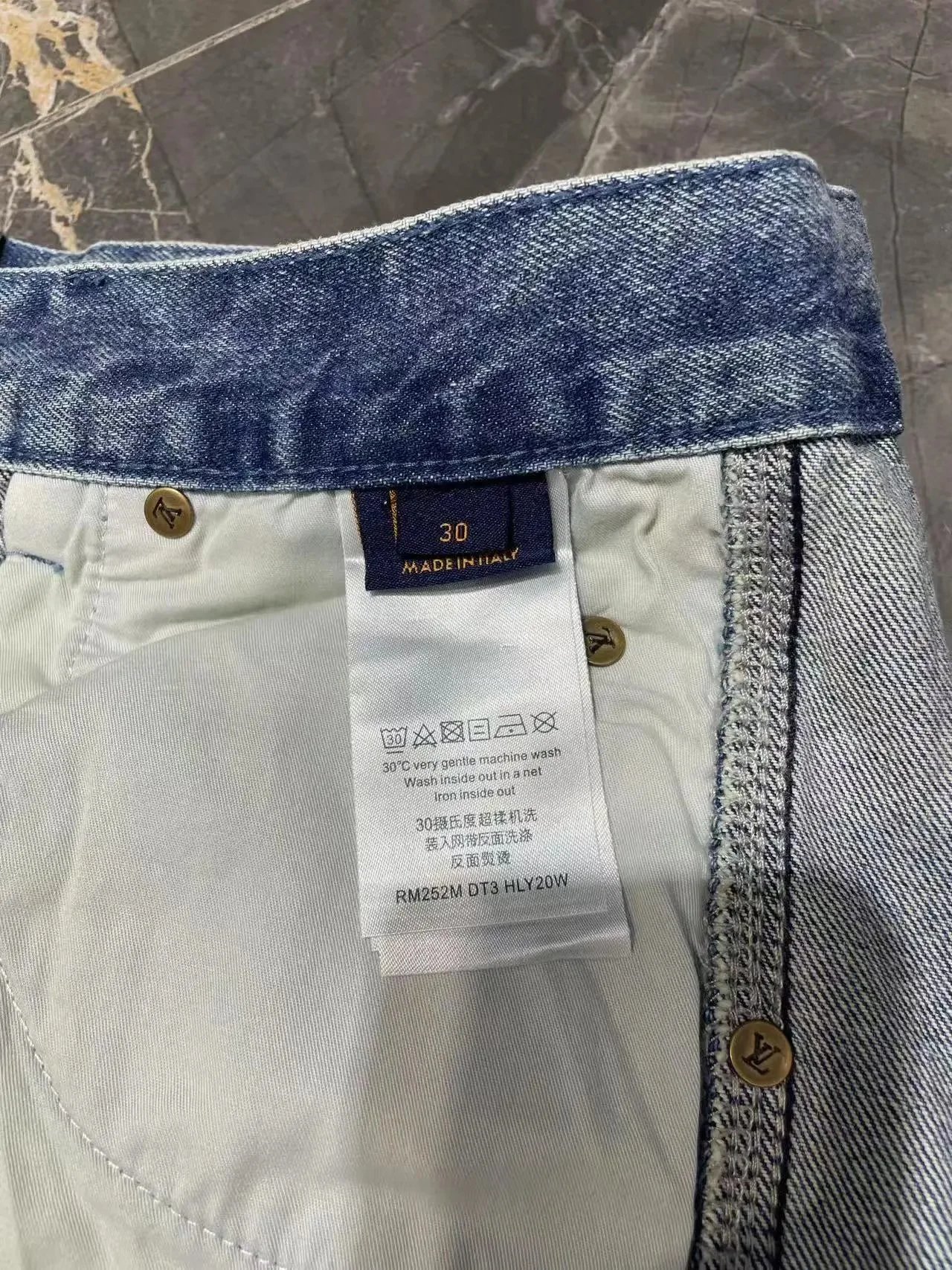 Embossed Denim Shorts photo 7