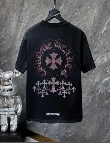 Chrome Hearts Embroidered Cross Motif Black T-Shirt - 50