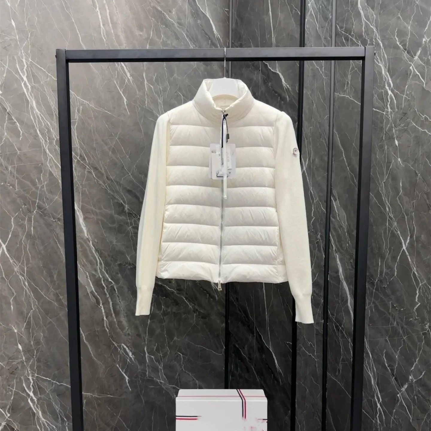 Wool Sleeve White Down Jacket photo 2