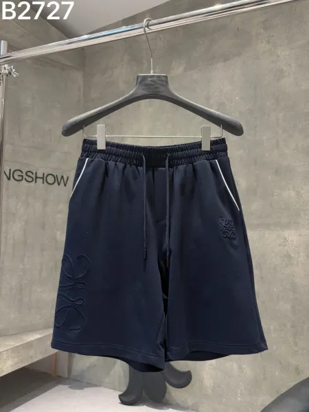 Loewe Anagram Embroidered Navy Shorts - 1
